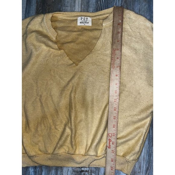 By Project Social T (PST) Gold/Yellow Short Midriff Sweater Size Medium - Picture 5 of 11